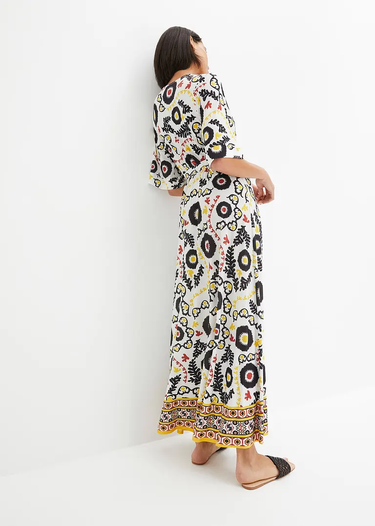 Bonprix Modernes Kleid Mit Auffallendem Muster Zum Binden - Weiß - Damen