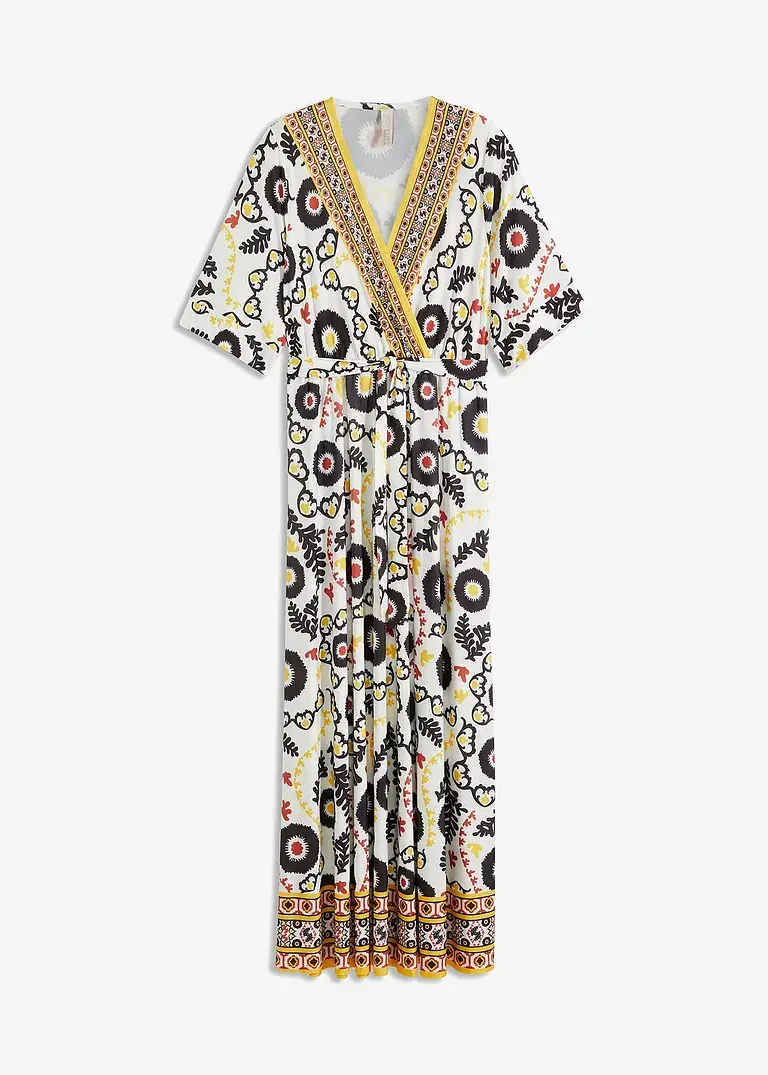 bonprix Modernes Kleid mit auffallendem Muster zum binden - weiß - Damen