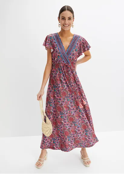 Bonprix Modernes Kleid Mit Flügelärmel - Rosa Petite - Damen