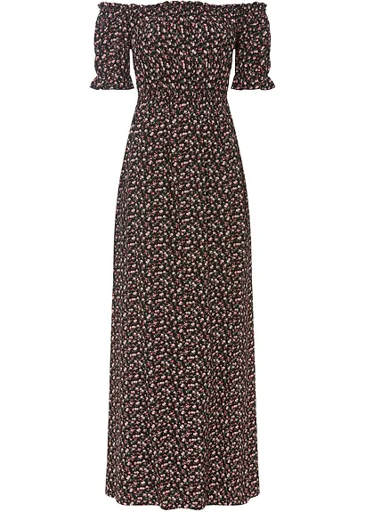 bonprix Modernes Kleid mit freien Schultern - schwarz petite