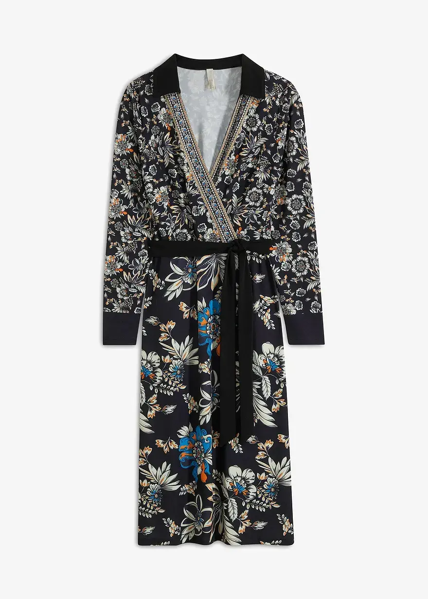 bonprix Modernes Kleid mit Gürtel zum binden und schönem auffälligem Muster