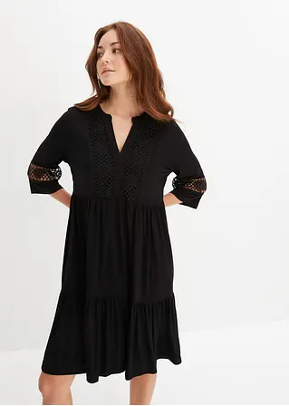 Bonprix Modernes Kleid Mit Hochwertiger Spitze Und Tiefem Ausschnitt