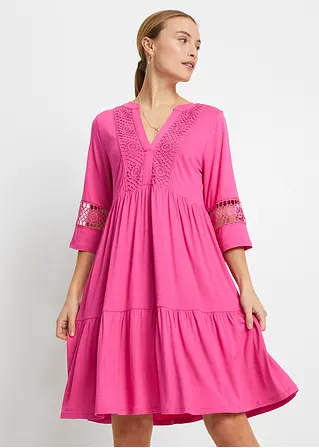 Bonprix Modernes Kleid Mit Hochwertiger Spitze Und Tiefem Ausschnitt