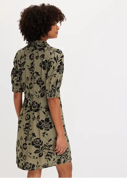 Bonprix Modernes Kleid Mit Knopfleiste - Grün Regular - Damen