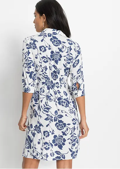 Bonprix Modernes Kleid Mit Knopfleiste - Weiß Regular - Damen