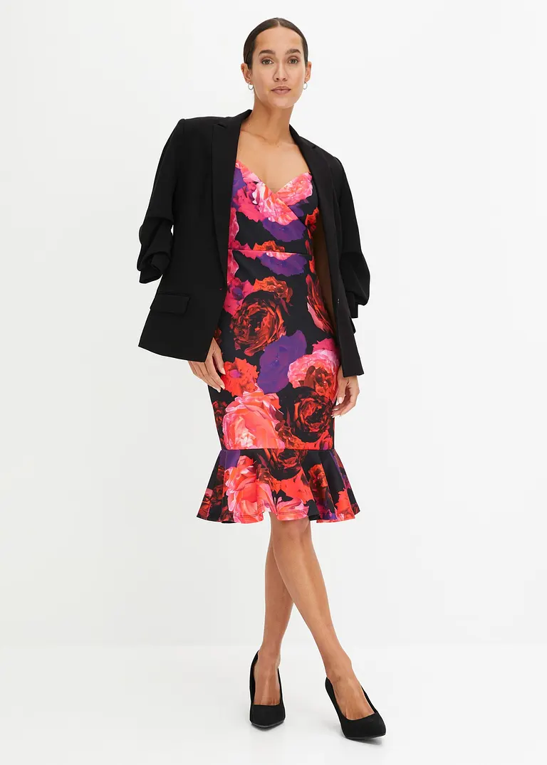 Bonprix Modernes Kleid Mit Rückenausschnitt Und Schönem Muster - Schwarz