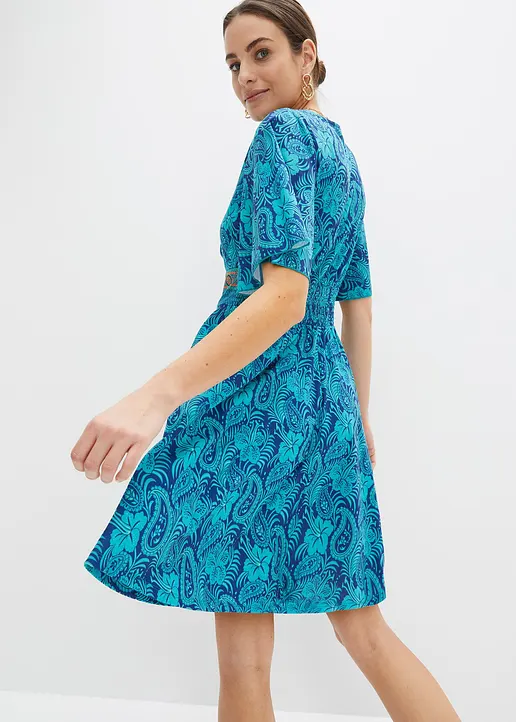 Bonprix Modernes Kleid Mit Schnürung Und Bindeband - Blau