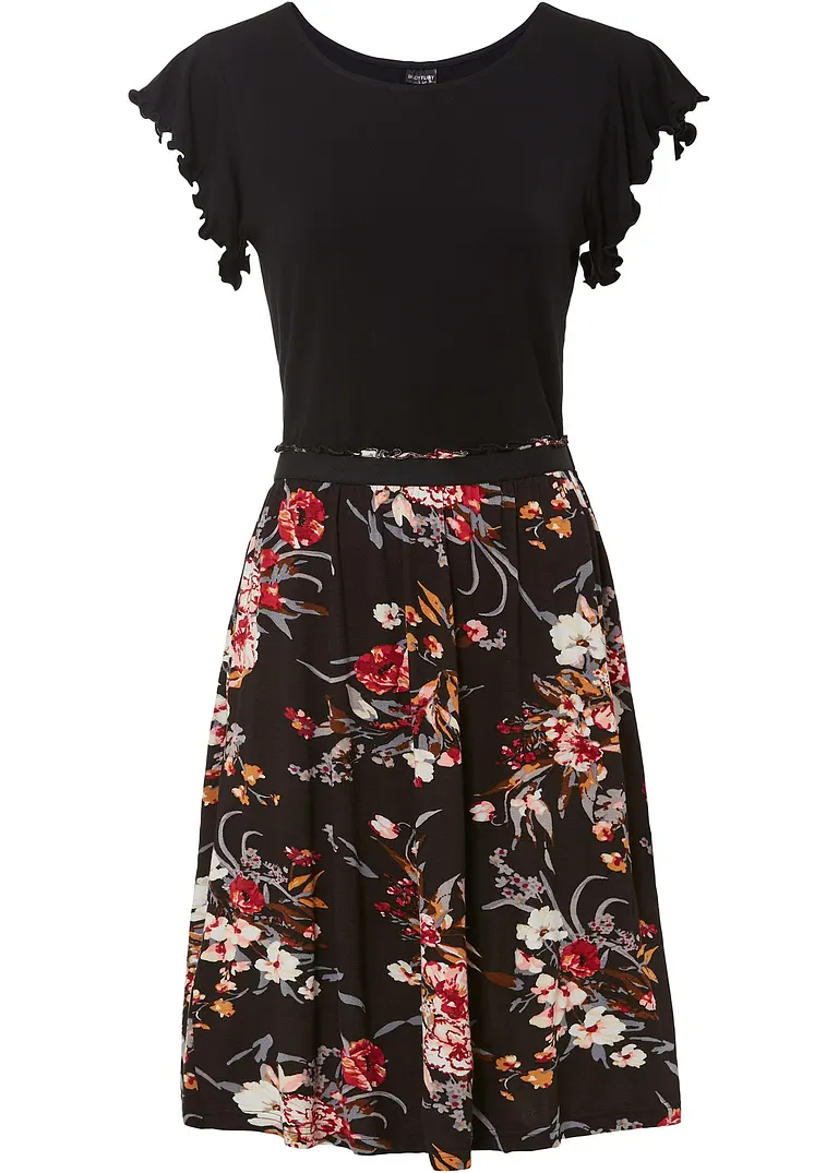 bonprix Modernes Kleid mit schönem Druck - schwarz - Damen