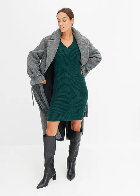 Bonprix Modernes Kleid Mit Tiefem Ausschnitt - Grün - Damen