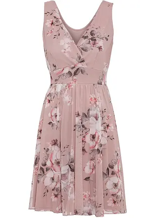 bonprix Modernes Kleid mit tiefem Ausschnitt und schönem Druck - rosa