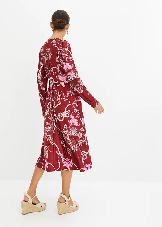 Bonprix Modernes Kleid Mit Weit Schwingendem Rock - Rot - Damen