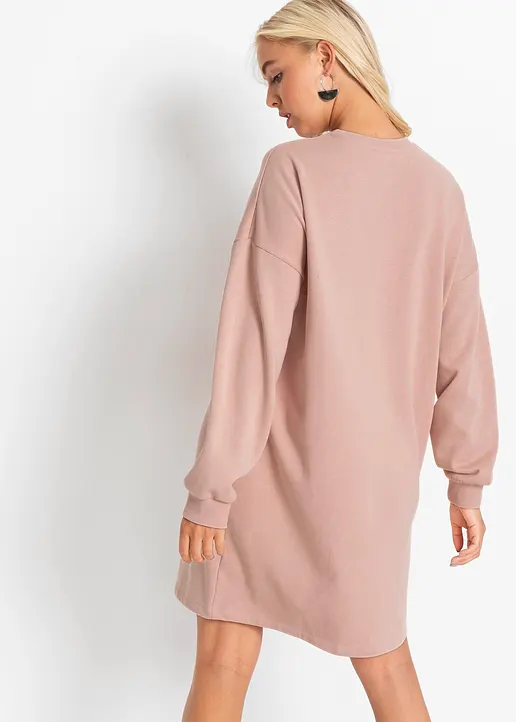 Bonprix Modernes Kurzes Sweatkleid Mit Eingriffstaschen - Rosa