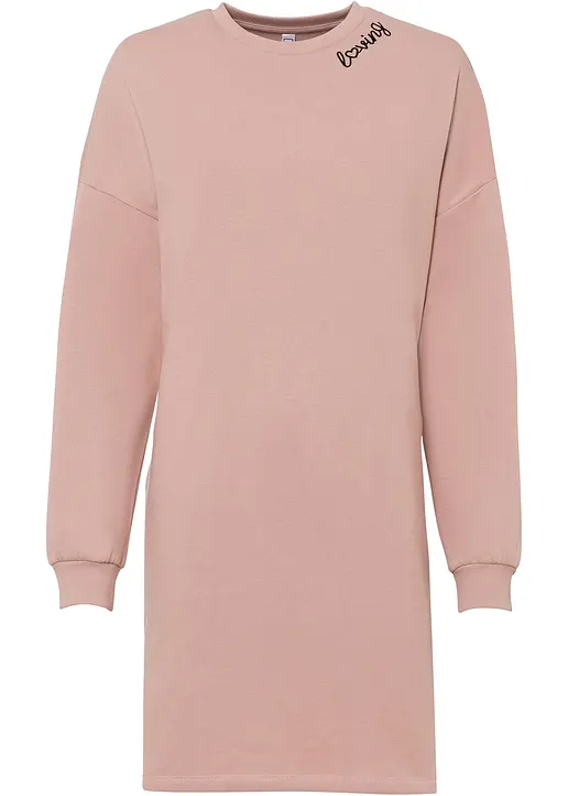 bonprix Modernes kurzes Sweatkleid mit Eingriffstaschen - rosa
