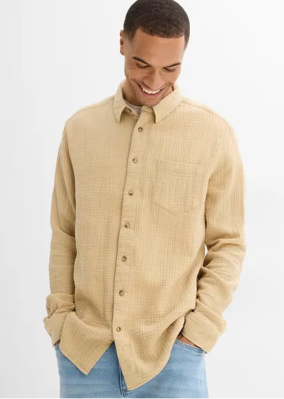 Bonprix Modernes Langarmhemd Aus Luftig-leichter Musselin-Qualität