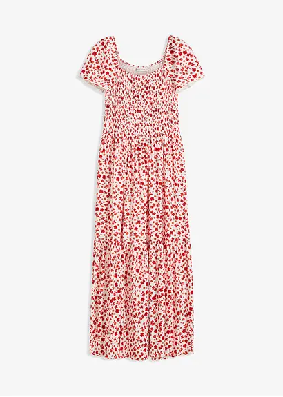 Bonprix Modernes Langes Kleid Mit Eckigem Ausschnitt - Weiß