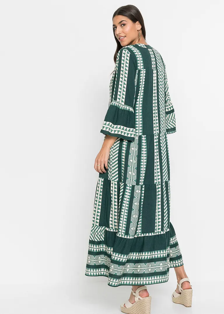 Bonprix Modernes Langes Kleid Mit Schönem Druck - Petrol