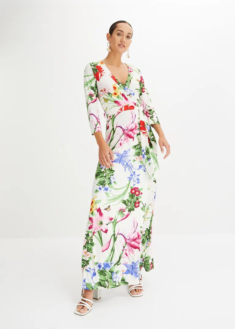 Bonprix Modernes Maxikleid Mit Schönem Druck - Weiß - Damen