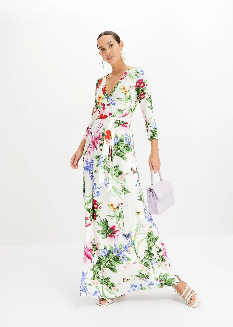 Bonprix Modernes Maxikleid Mit Schönem Druck - Weiß - Damen