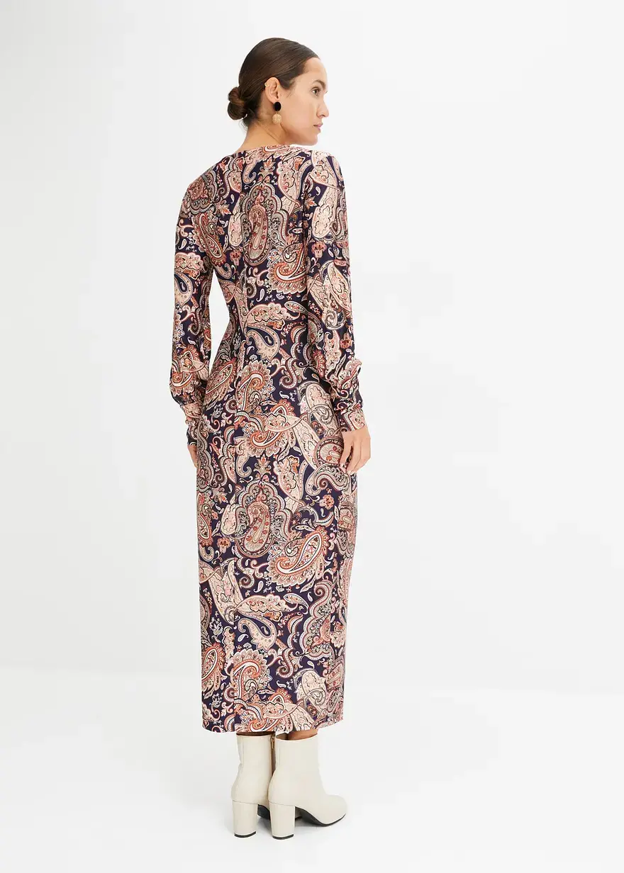 Bonprix Modernes Maxikleid Mit Schöner Schnalle In Der Taille Und Einem Schlitz