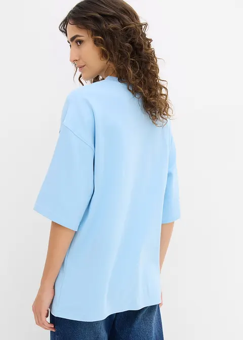 Bonprix Modernes Oversize Shirt Aus Schwerer Bio-Baumwolle - Blau - Damen