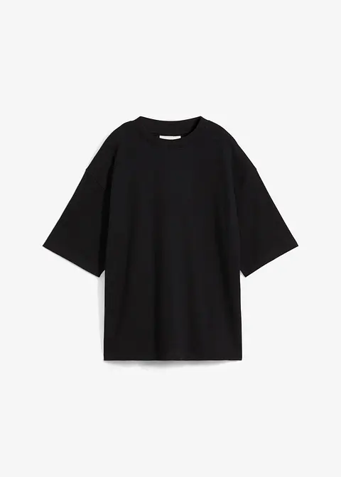bonprix Modernes Oversize Shirt aus schwerer Bio-Baumwolle - schwarz