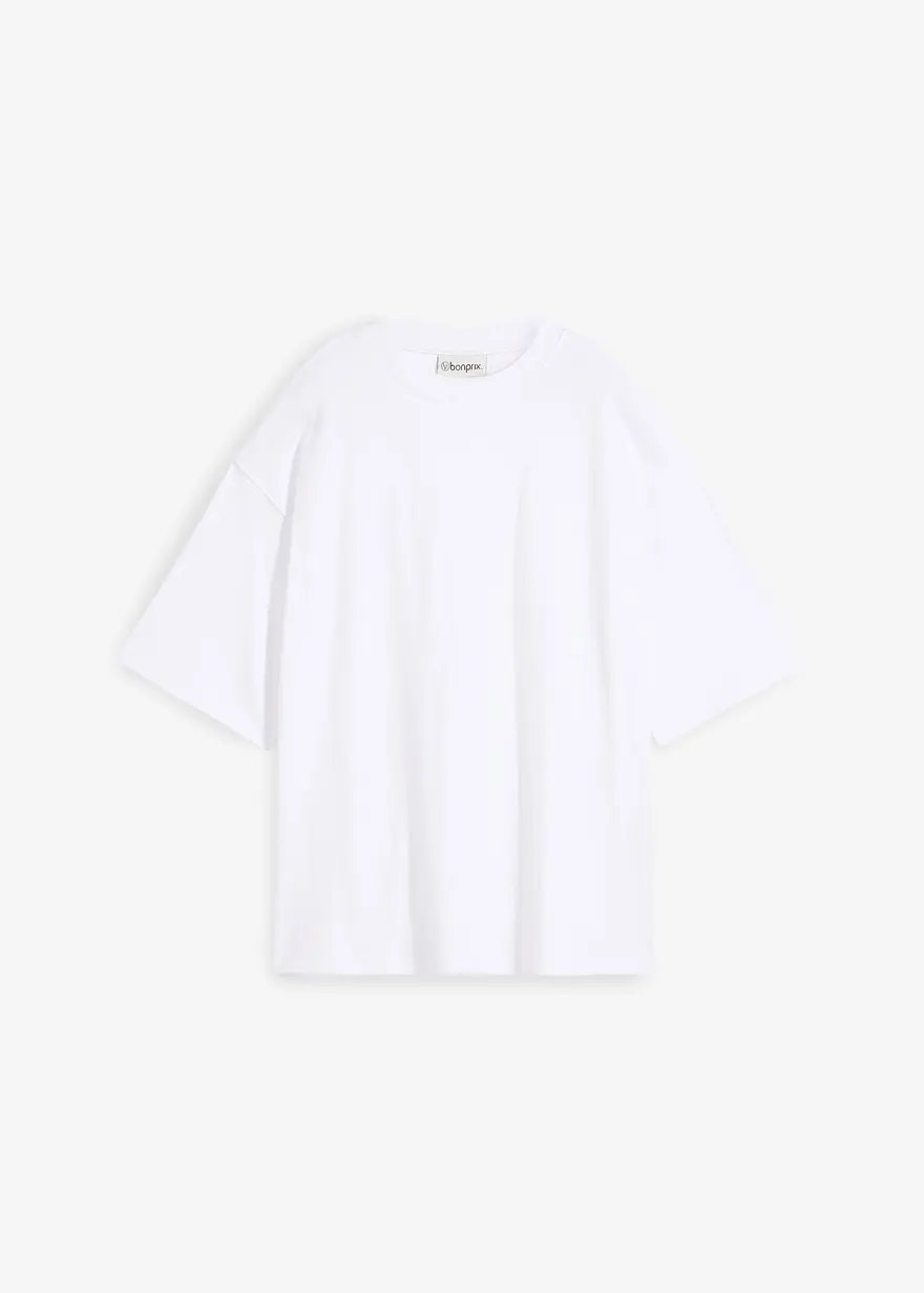 bonprix Modernes Oversize Shirt aus schwerer Bio-Baumwolle - weiß - Damen