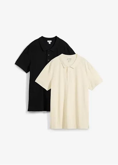 bonprix modernes Poloshirt in Piqué-Qualität im Doppelpack bonprix modernes Poloshirt in Piqué-Qualität im Doppelpack
