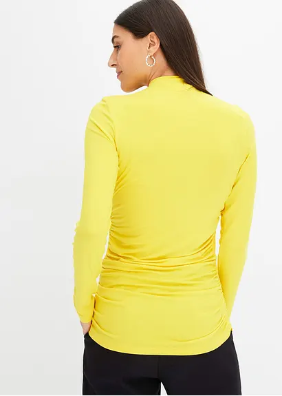 Bonprix Modernes Shirt Mit Figurschmeichelnder Raffung - Gelb