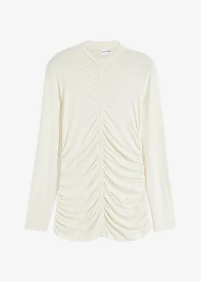 bonprix Modernes Shirt mit figurschmeichelnder Raffung - weiß