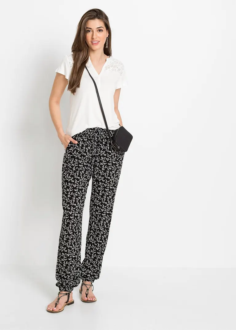 Bonprix Modernes Shirt Mit Hochwertiger Spitze - Weiß - Damen