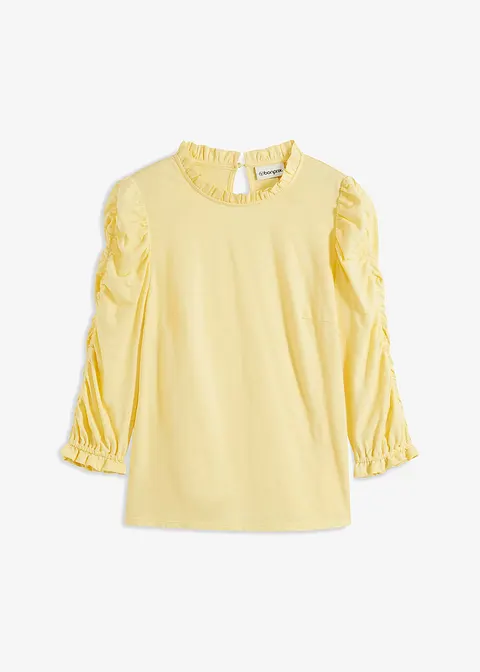 bonprix Modernes Shirt mit Raffung an den Ärmeln - gelb - Damen