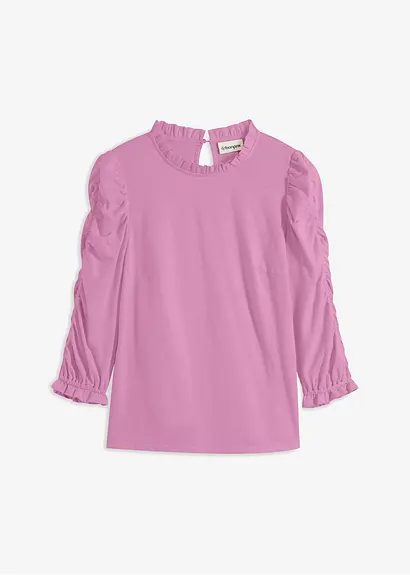 bonprix Modernes Shirt mit Raffung an den Ärmeln - rosa - Damen