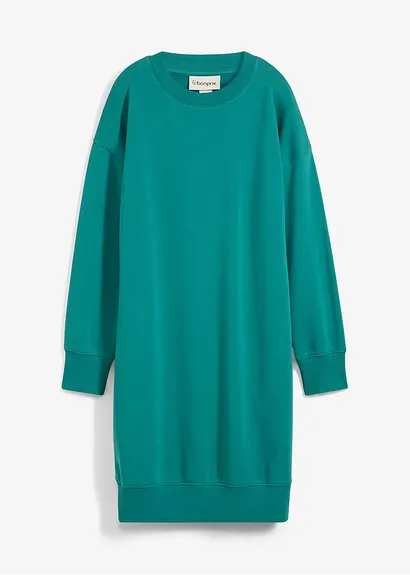 bonprix Modernes Sweatkleid mit einem Rundhalsausschnitt - petrol - Damen
