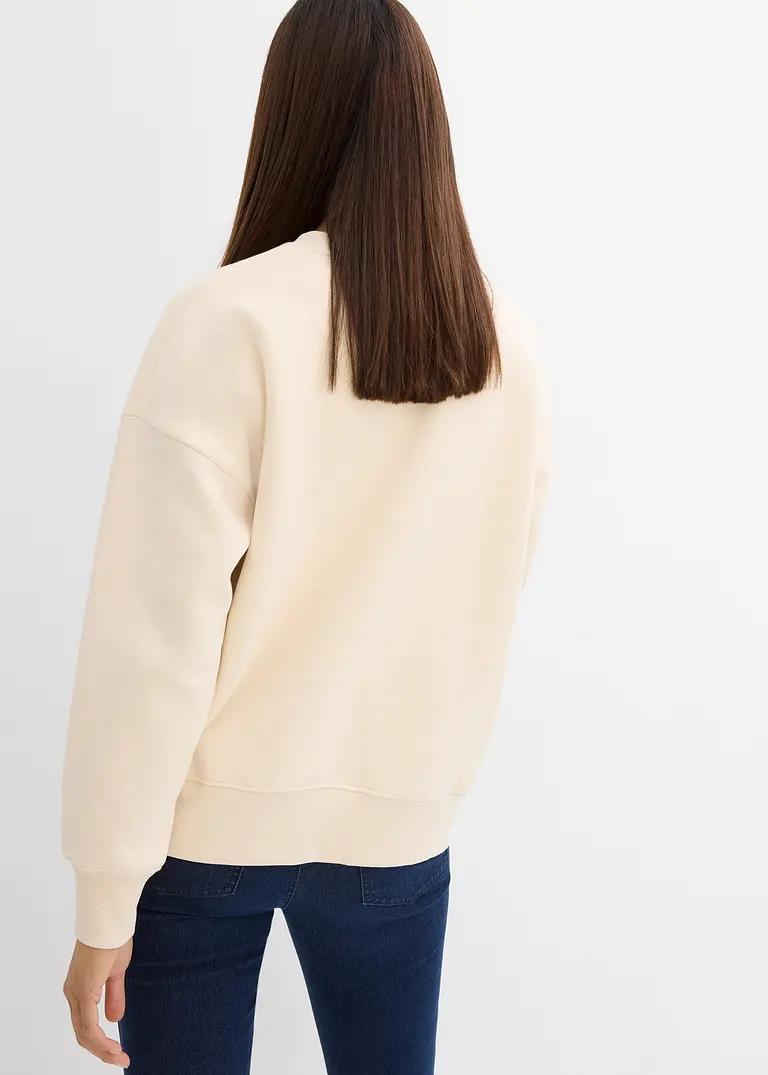 Bonprix Modernes Sweatshirt Mit Einem Rundhalsausschnitt - Beige - Damen