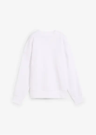 bonprix Modernes Sweatshirt mit einem Rundhalsausschnitt - weiß