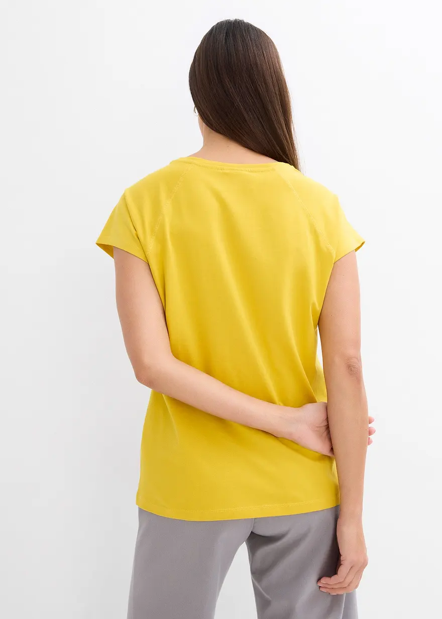 Bonprix Modernes T-Shirt Aus Bio-Baumwolle - Gelb - Damen