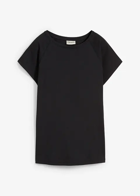 bonprix Modernes T-Shirt aus Bio-Baumwolle - schwarz - Damen