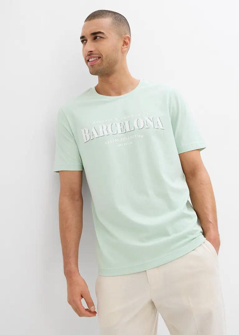 Bonprix Modernes T-Shirt Mit Druck-Motiv Vorne Im Doppelpack