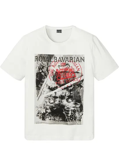 bonprix modernes T-Shirt mit Druck vorne - weiß - Herren
