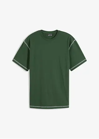 bonprix modernes T-Shirt mit Kontrastnähten - grün - Herren