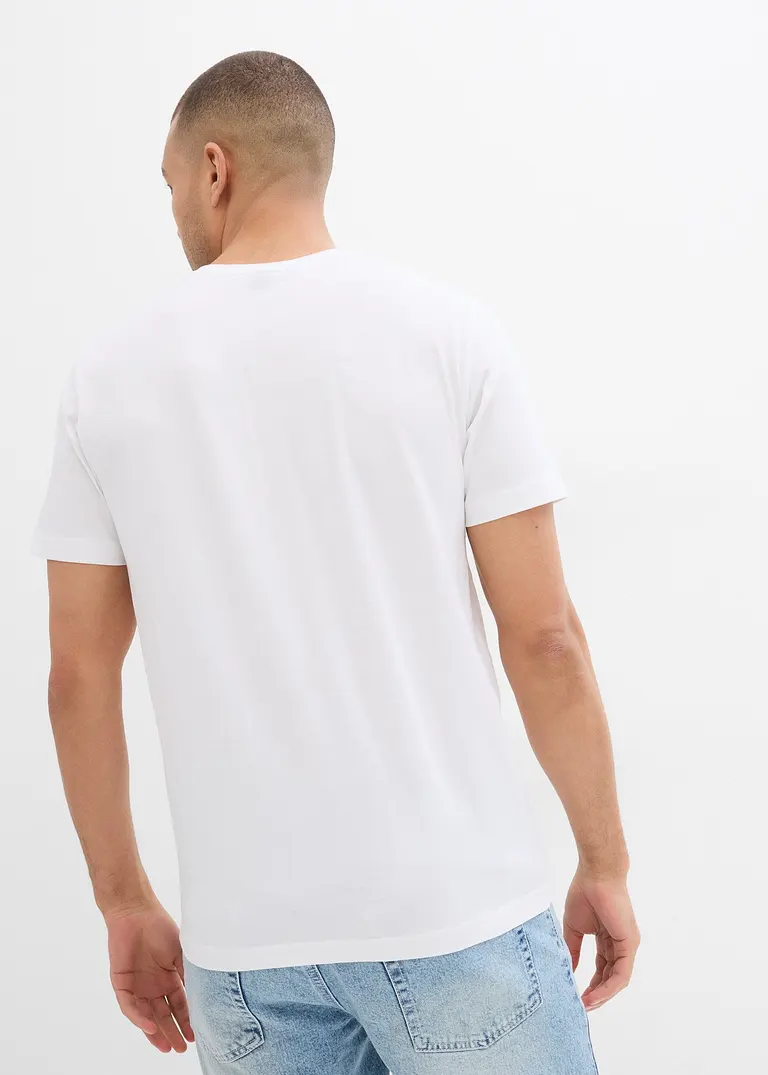 Bonprix Modernes T-Shirt Mit V-Ausschnitt Im Günstigen Doppelpack - Weiß