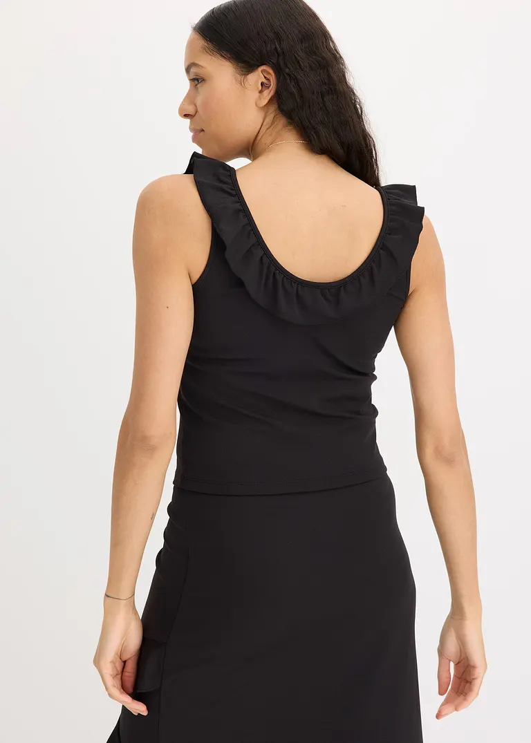 Bonprix Modernes Top Aus Jersey Mit Verzierung - Schwarz