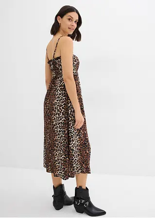 Bonprix Modernes Trägerkleid Mit Leopardenmuster - Beige