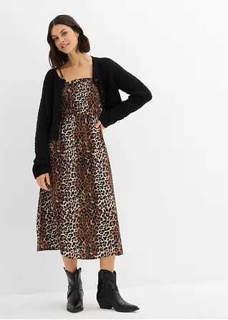 Bonprix Modernes Trägerkleid Mit Leopardenmuster - Beige