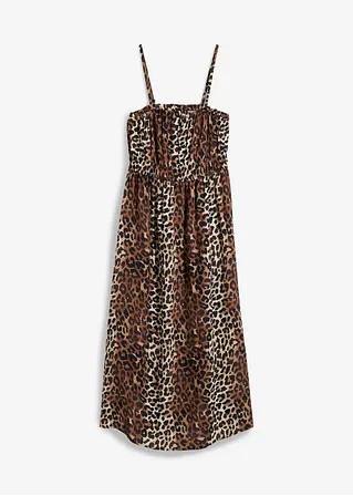 bonprix Modernes Trägerkleid mit Leopardenmuster - beige