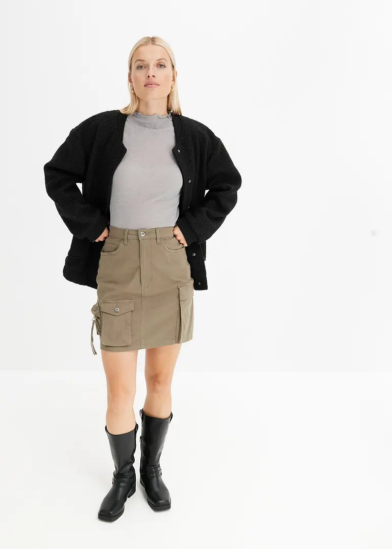 Bonprix Modernes Transparentes Langarmshirt - Grau - Damen