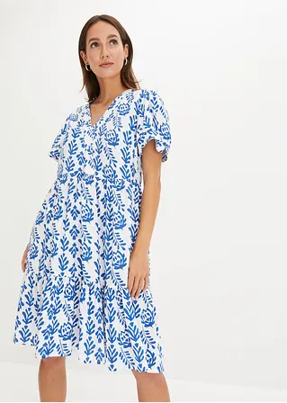 Bonprix Modernes Tunika-Kleid Mit Verspielten Volants - Weiß