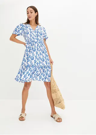 Bonprix Modernes Tunika-Kleid Mit Verspielten Volants - Weiß