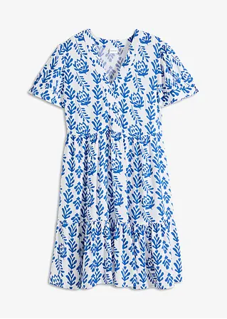 bonprix Modernes Tunika-Kleid mit verspielten Volants - weiß