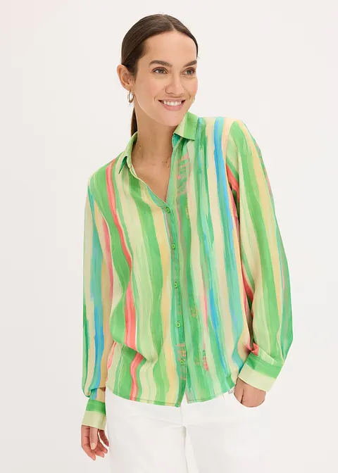 Bonprix Modisch Bedruckte Bluse Aus Leicht Strukturiertem Crepe-Material